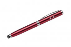 Długopis touch QUATRO z latarką i wskaźnikiem laserowym czerwony