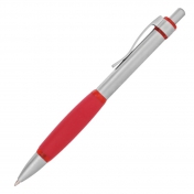 Długopis Oxford z gumką, czerwony/srebrny