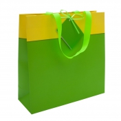 Torba na prezenty, zielony/żółty - druga jakość